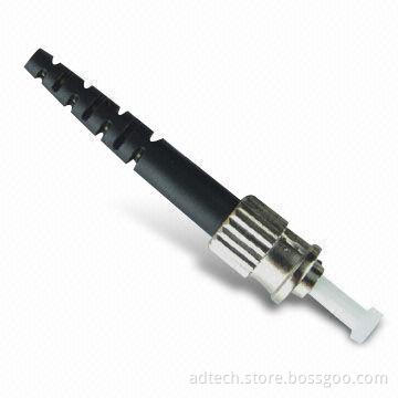 Fiber optical connectors ST in simplex, SM, 9/125um, 3.0mm boot